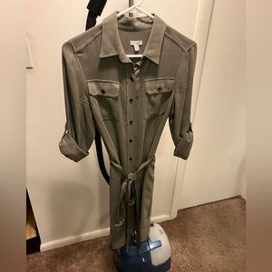 Button down womens dress with belt